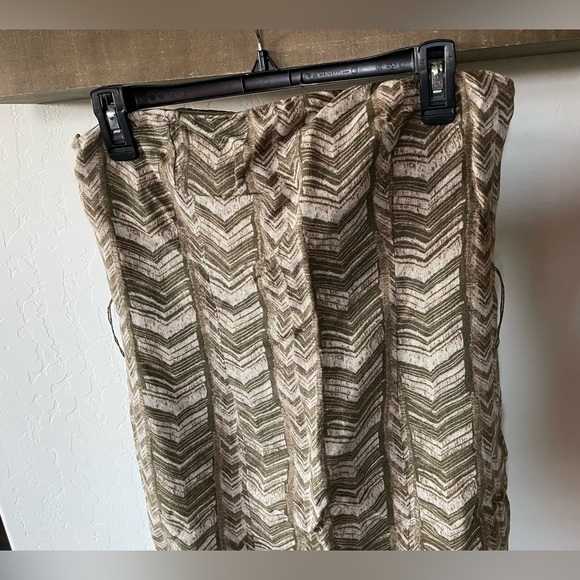 Michael Kors| Linen Printed Strapless Dress in Neutral Chevron Print, Size 6••• - Picture 5 of 12